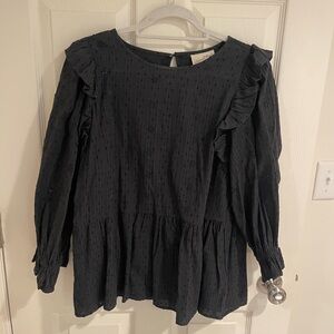 Target Black Ruffle Blouse